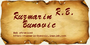 Ruzmarin Bunović vizit kartica